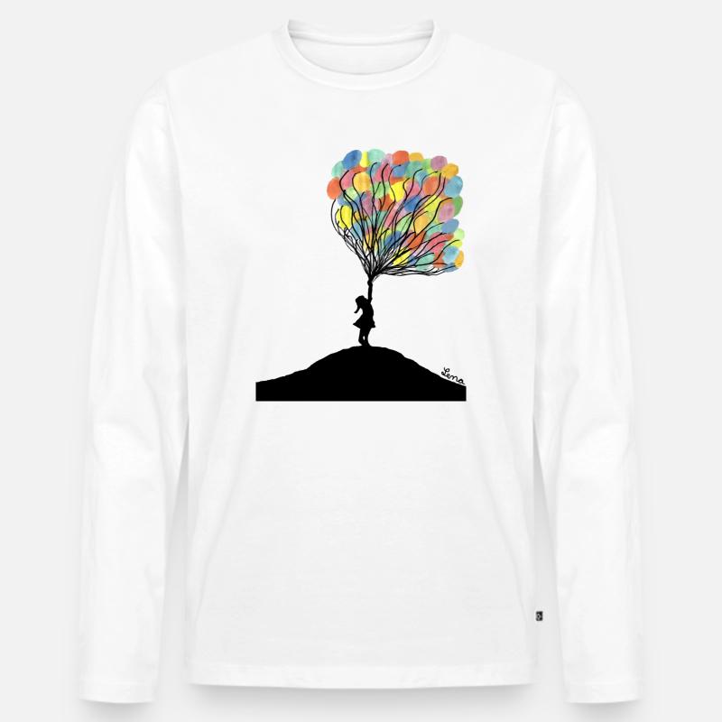 Luftballons, Ballons by Le&Je - Männer Premium Bio Langarmshirt - Weiß
