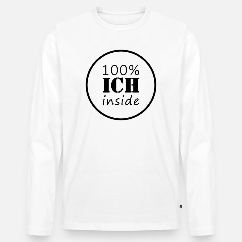 100% ich inside | Kreis - Männer Premium Bio Langarmshirt - Weiß
