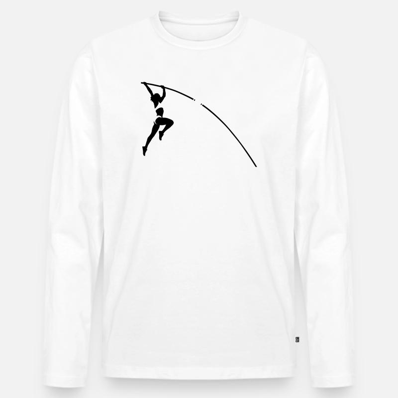 Stabhochsprung - Männer Premium Bio Langarmshirt - Weiß