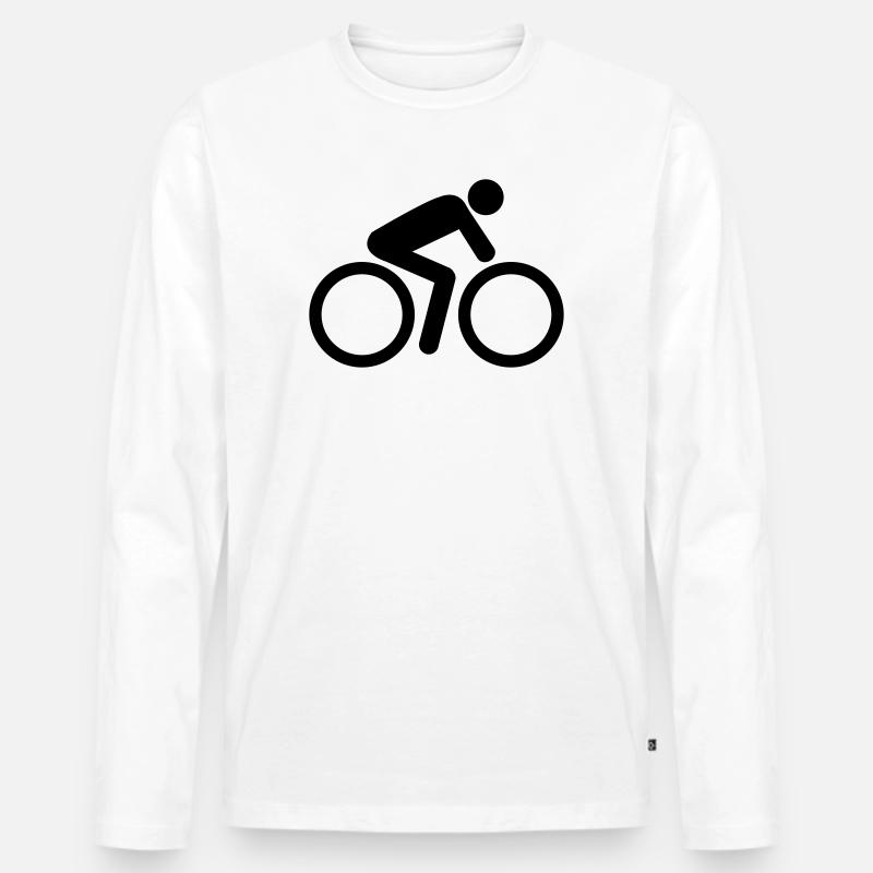biker Fahhradfahrer - Männer Premium Bio Langarmshirt - Weiß