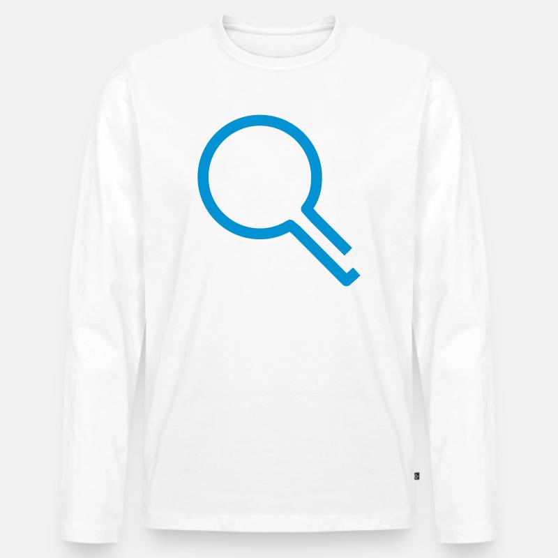 lupe research Datensuche Datenrecherche - Männer Premium Bio Langarmshirt - Weiß