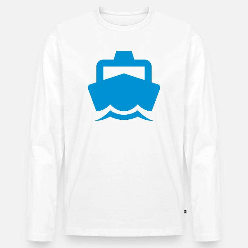 Ship Schiff - Männer Premium Bio Langarmshirt - Weiß