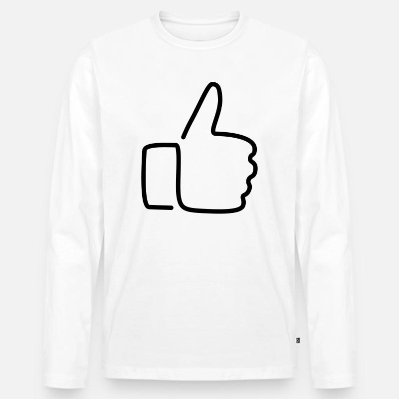 Daumen hoch! - Männer Premium Bio Langarmshirt - Weiß