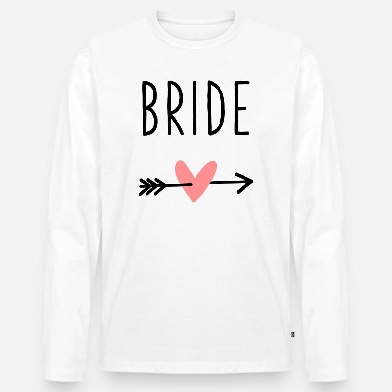 Addio al celibato della freccia del cupido del cuore della sposa - Maglia a manica lunga ecologica premium da uomo - bianco