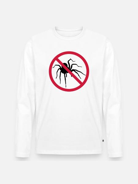 ingen edderkop forbudt skjold edderkop design cl - Premium økologisk langærmet T-shirt til mænd - hvid