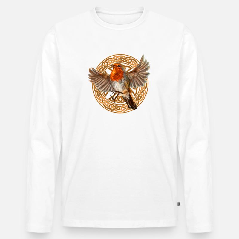 Robin Vogel - Männer Premium Bio Langarmshirt - Weiß