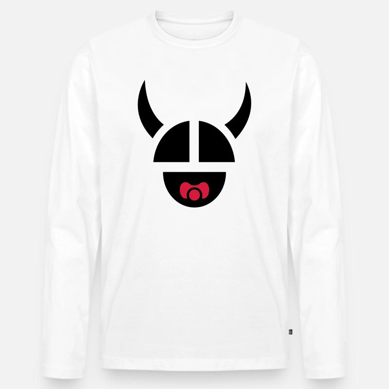 Wikingerkind - Männer Premium Bio Langarmshirt - Weiß
