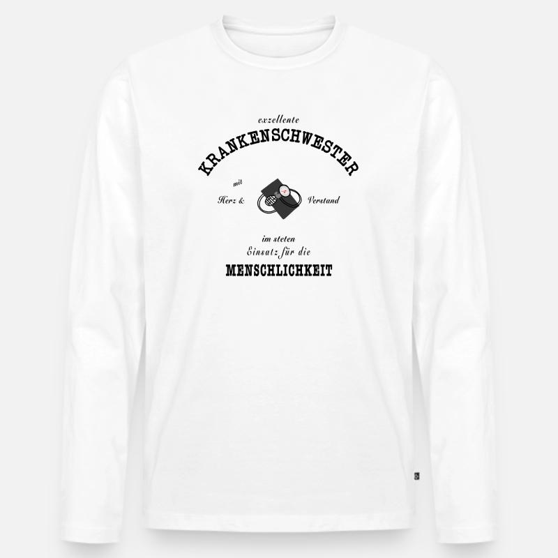 Exzellente Krankenschwester - Männer Premium Bio Langarmshirt - Weiß