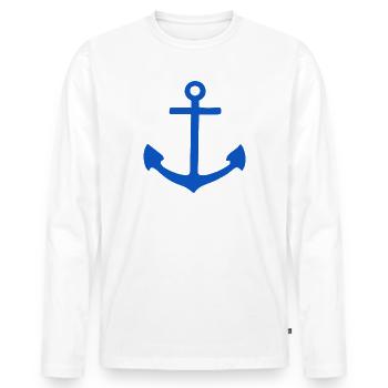 Maritimer Anker - Männer Premium Bio Langarmshirt - Weiß - Vorne - Nico (187cm)