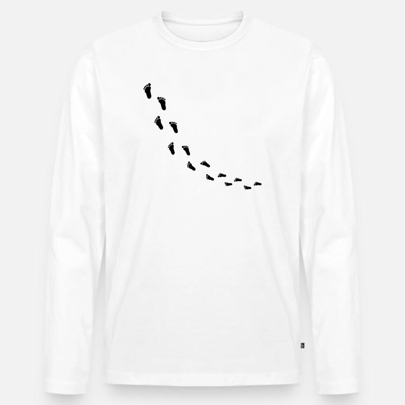 fussabdruecke_kommt - Männer Premium Bio Langarmshirt - Weiß