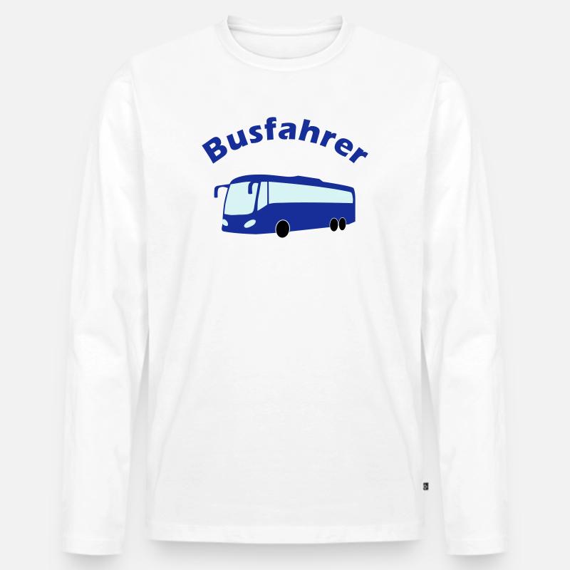 Busfahrer Design - Männer Premium Bio Langarmshirt - Weiß