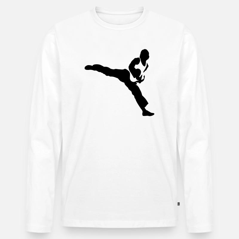Taekwondo - Männer Premium Bio Langarmshirt - Weiß