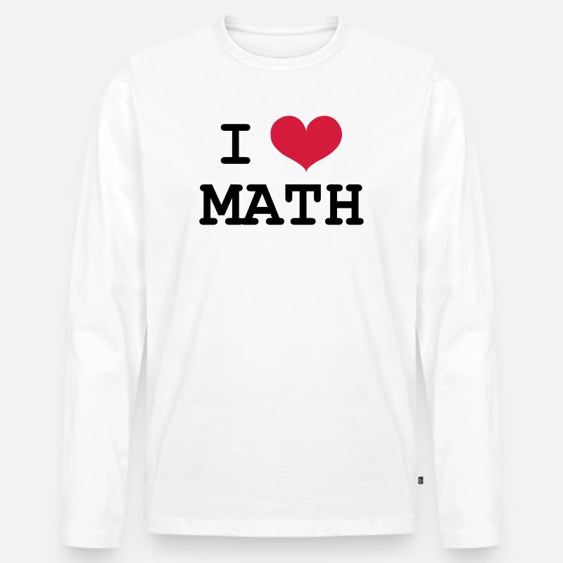 I Love Math - Männer Premium Bio Langarmshirt - Weiß