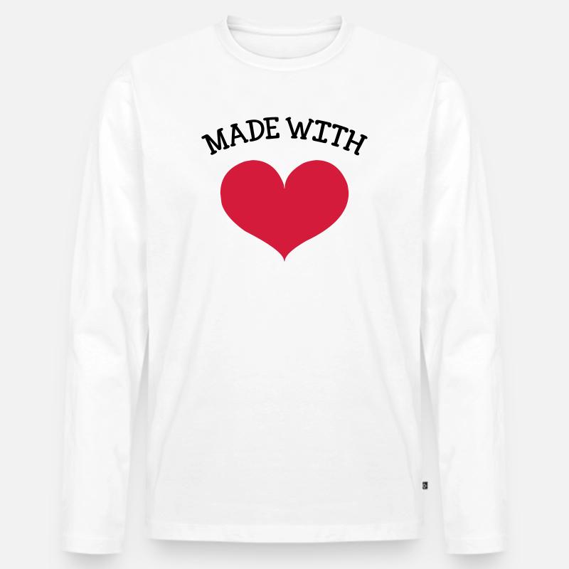 made with love - Männer Premium Bio Langarmshirt - Weiß