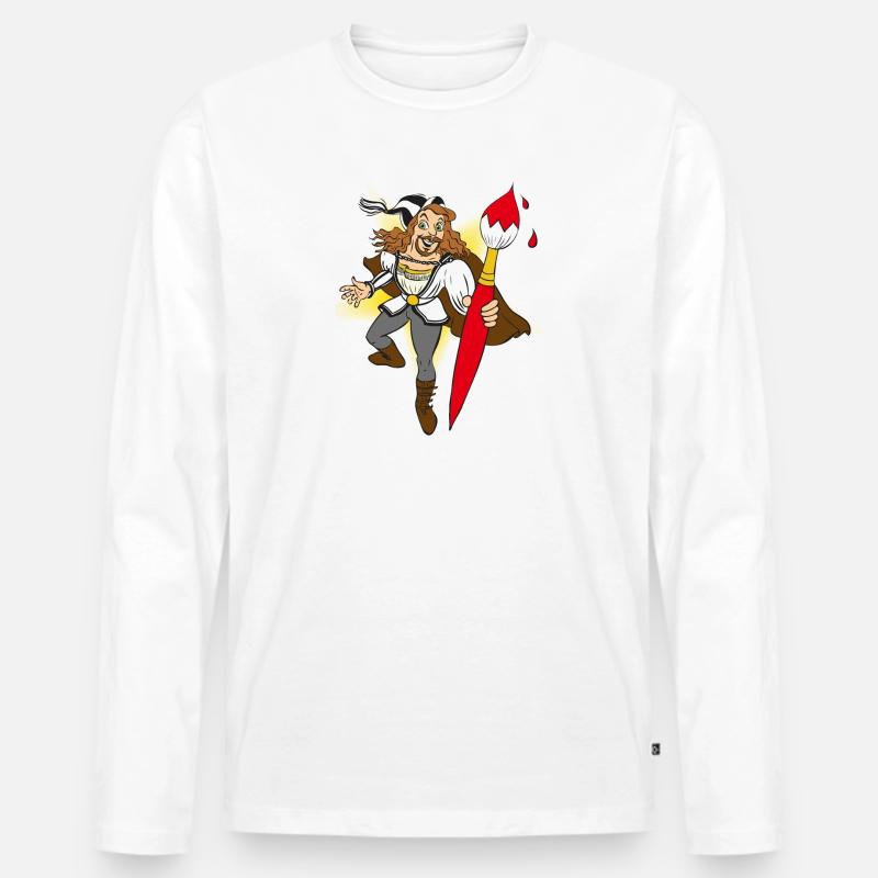 duerer-comic - Männer Premium Bio Langarmshirt - Weiß