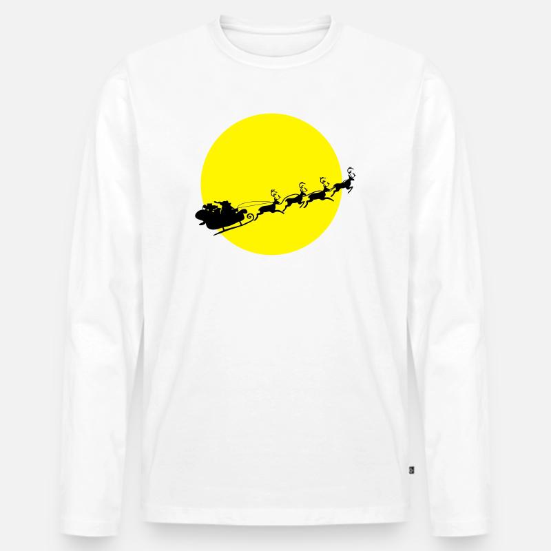 frohes_fest_weihnachtsmann - Männer Premium Bio Langarmshirt - Weiß