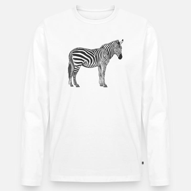 Zebra - Men's Premium Organic Long Sleeve Shirt - white
