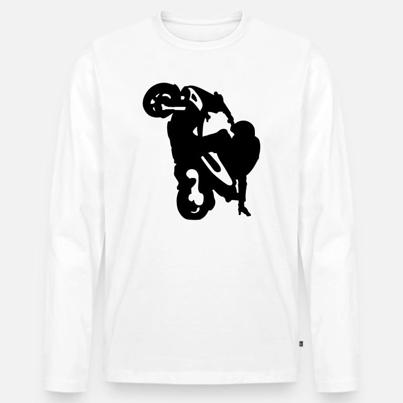 Stunt Roller - Männer Premium Bio Langarmshirt - Weiß