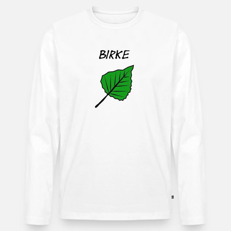 Birke - Männer Premium Bio Langarmshirt - Weiß