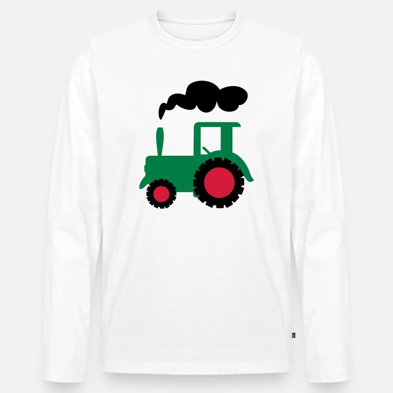 traktor trecker landwirtschaft - Männer Premium Bio Langarmshirt - Weiß