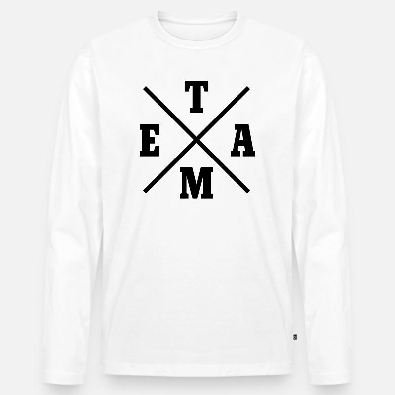 Team Kreuz - Männer Premium Bio Langarmshirt - Weiß