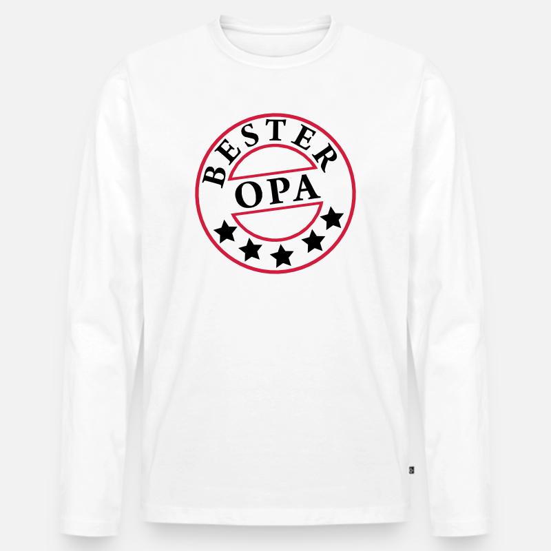 „Bester Opa“ - Männer Premium Bio Langarmshirt - Weiß