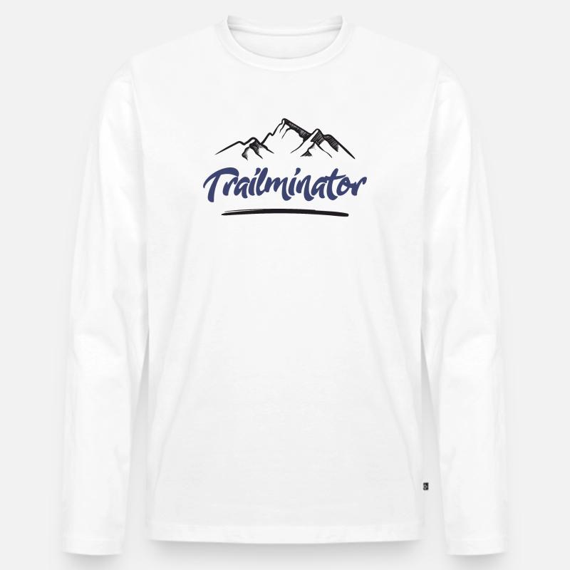 Trail Running - Trailminator - Männer Premium Bio Langarmshirt - Weiß
