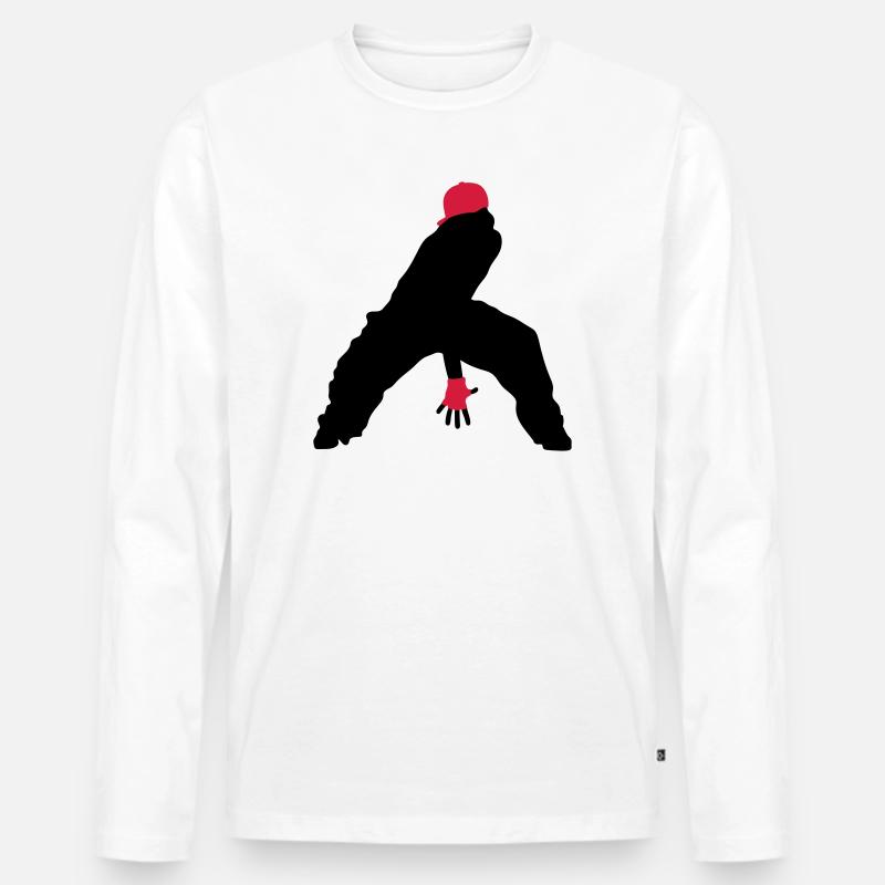 Hip Hop - Männer Premium Bio Langarmshirt - Weiß