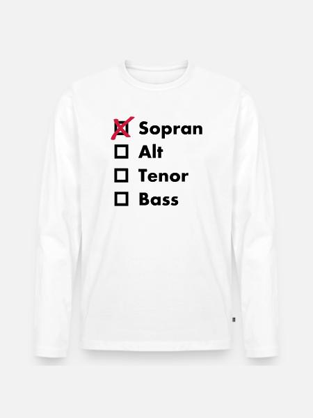 Sopran - Männer Premium Bio Langarmshirt - Weiß