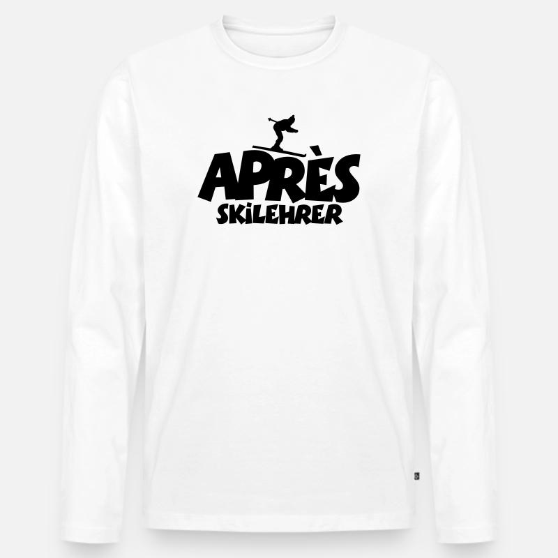 Après-Ski Lehrer Wintersport - Männer Premium Bio Langarmshirt - Weiß