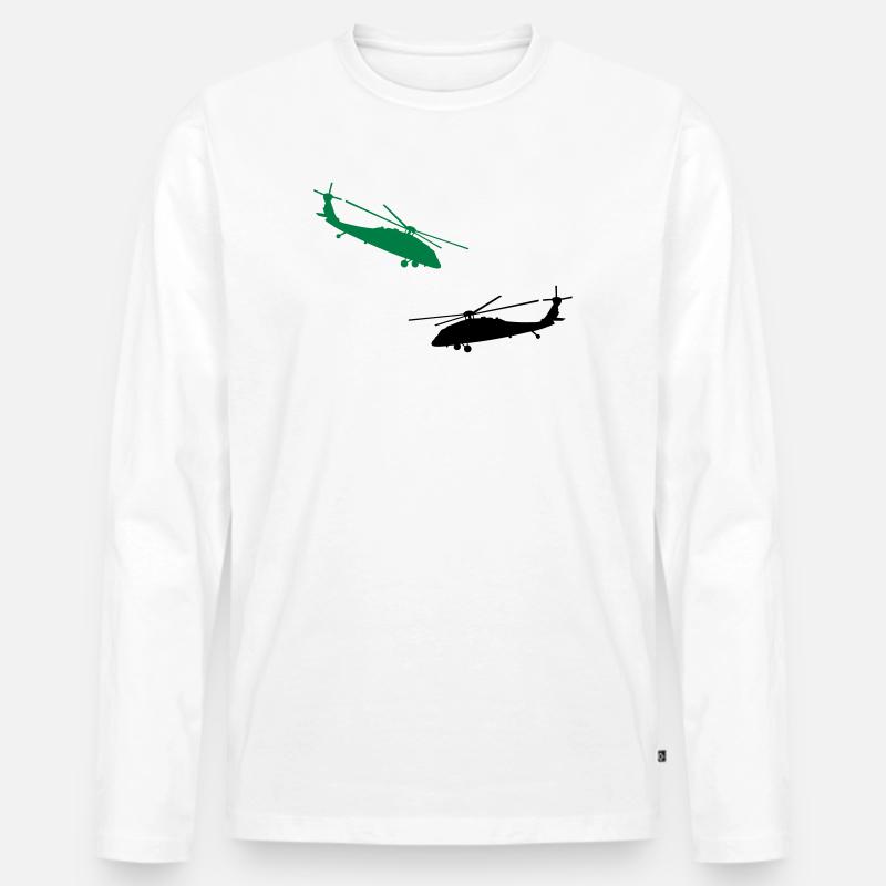hubschrauber helikopter militär - Männer Premium Bio Langarmshirt - Weiß