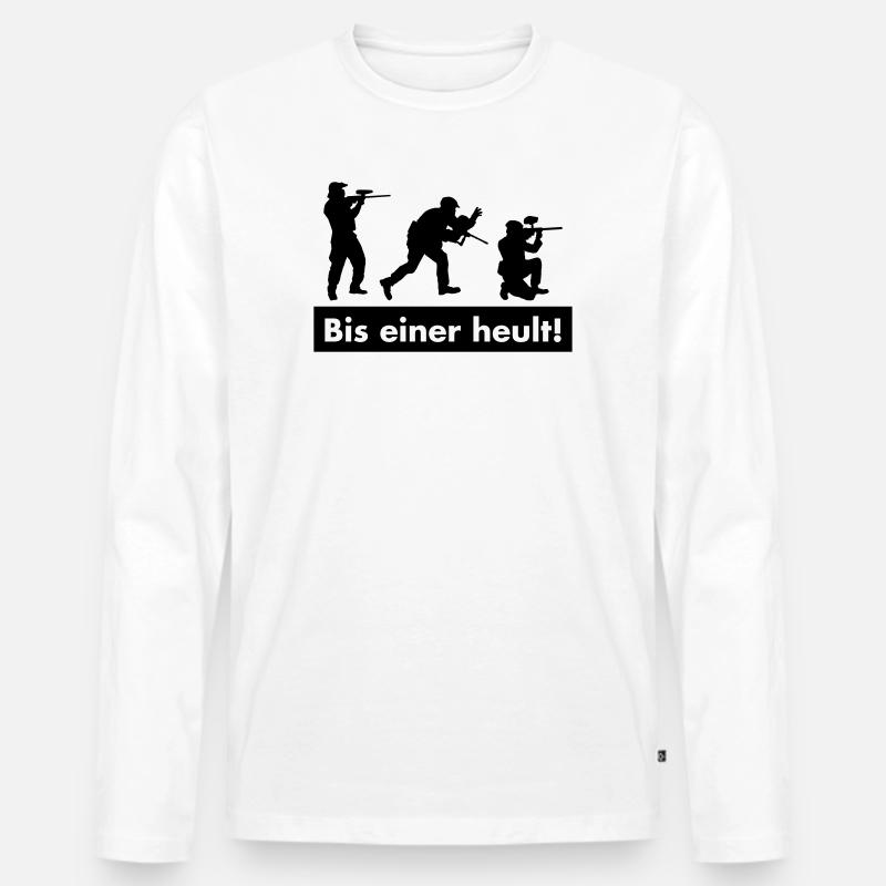 paintball - Männer Premium Bio Langarmshirt - Weiß