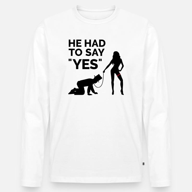 Heirat Hochzeit Junggesellenabschied Braut Ehe - Männer Premium Bio Langarmshirt - Weiß