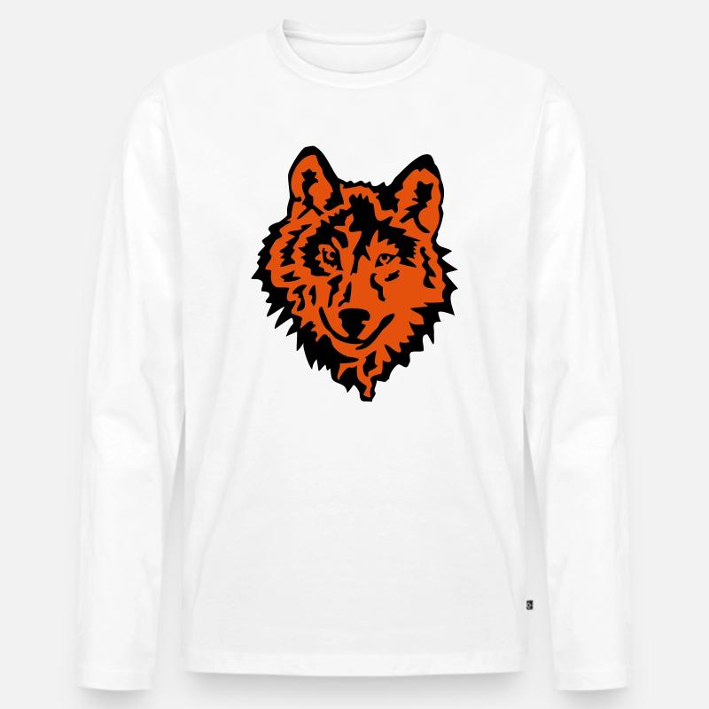 wolf raubtier natur - Männer Premium Bio Langarmshirt - Weiß