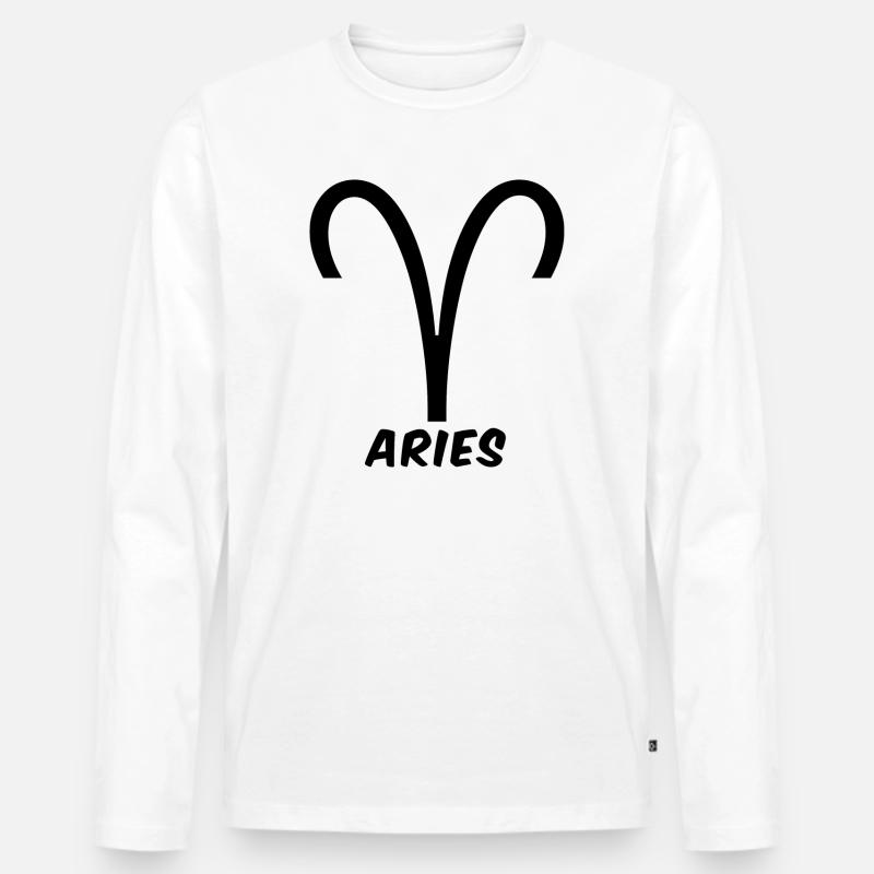 Widder Sternzeichen Widder Widder Horoskop - Männer Premium Bio Langarmshirt - Weiß