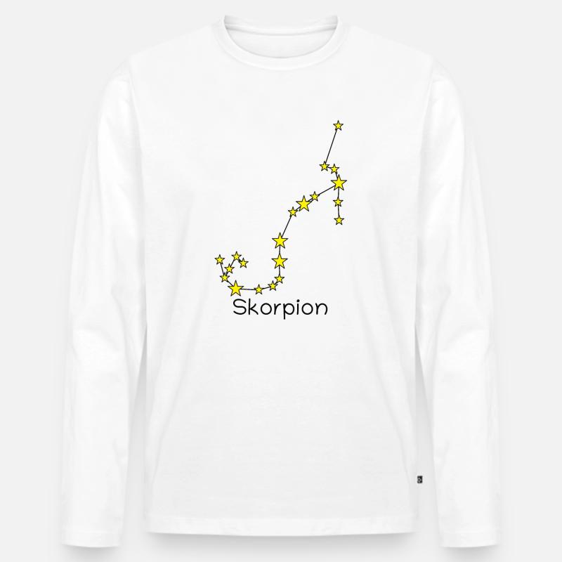 Sternzeichen Skorpion - Männer Premium Bio Langarmshirt - Weiß