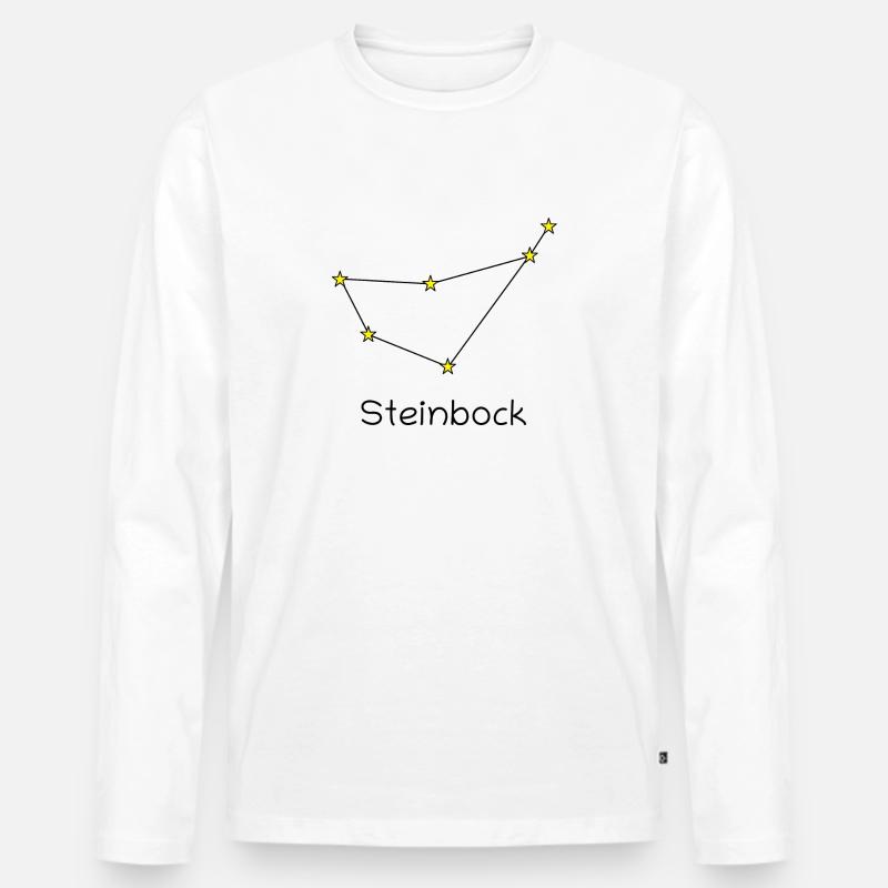 Sternzeichen Steinbock - Männer Premium Bio Langarmshirt - Weiß