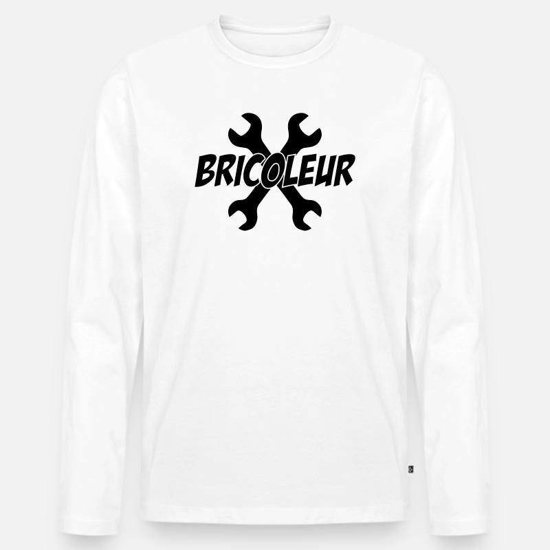 Bricoleur - Männer Premium Bio Langarmshirt - Weiß