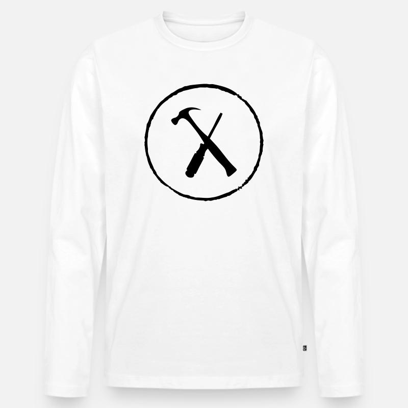 Tools - Männer Premium Bio Langarmshirt - Weiß