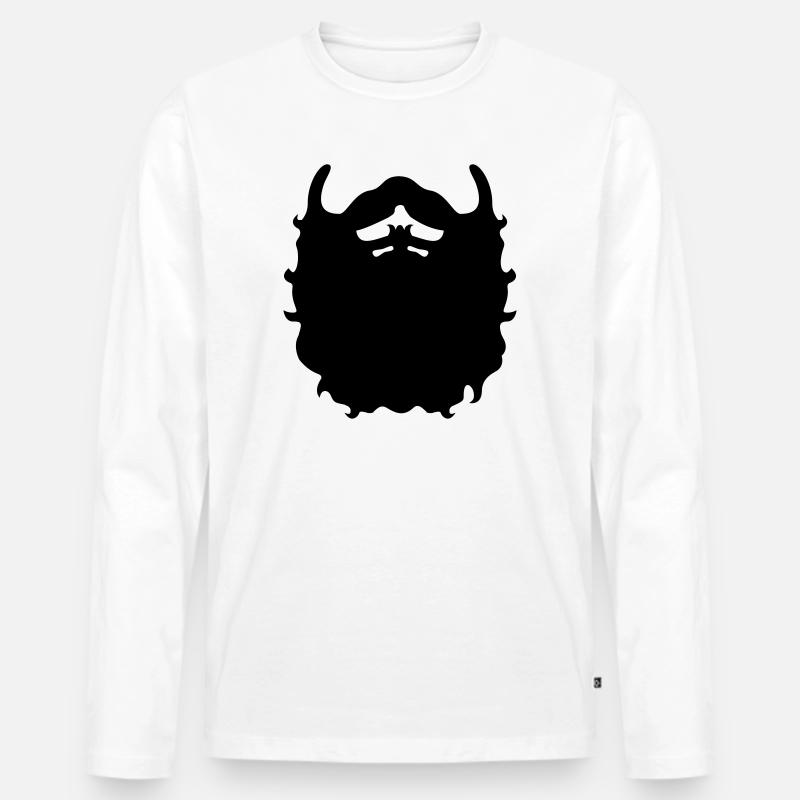 Bart - Männer Premium Bio Langarmshirt - Weiß