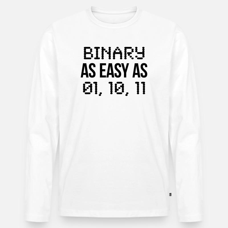 binary - Männer Premium Bio Langarmshirt - Weiß