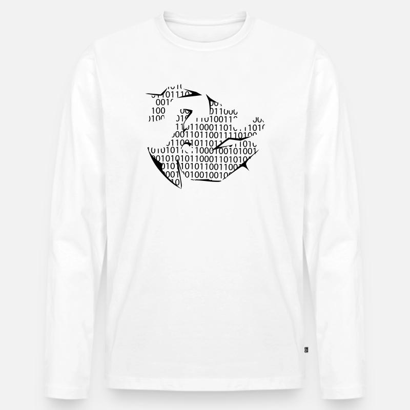 binary code Mannen Premium Bio shirt met lange mouwen