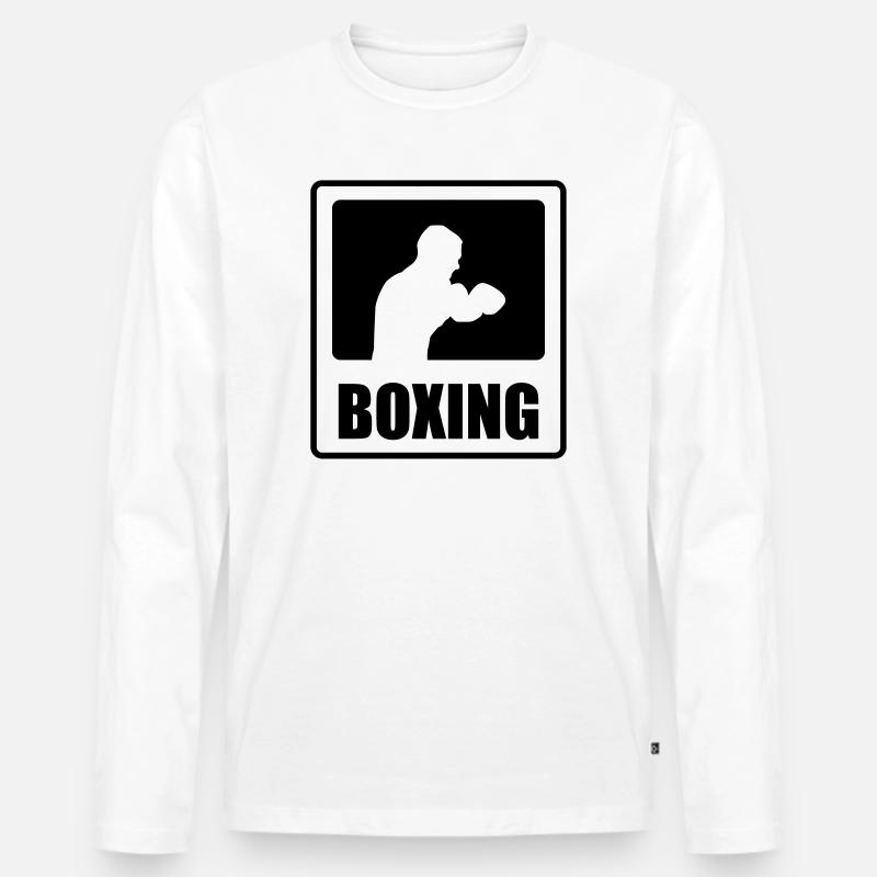 Boxing - Männer Premium Bio Langarmshirt - Weiß