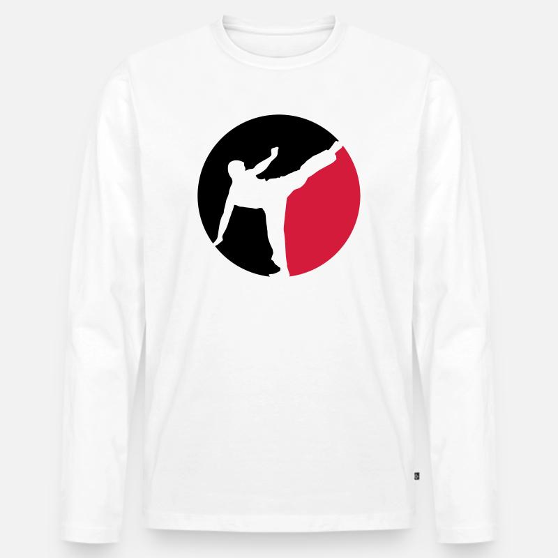 Karate - Männer Premium Bio Langarmshirt - Weiß