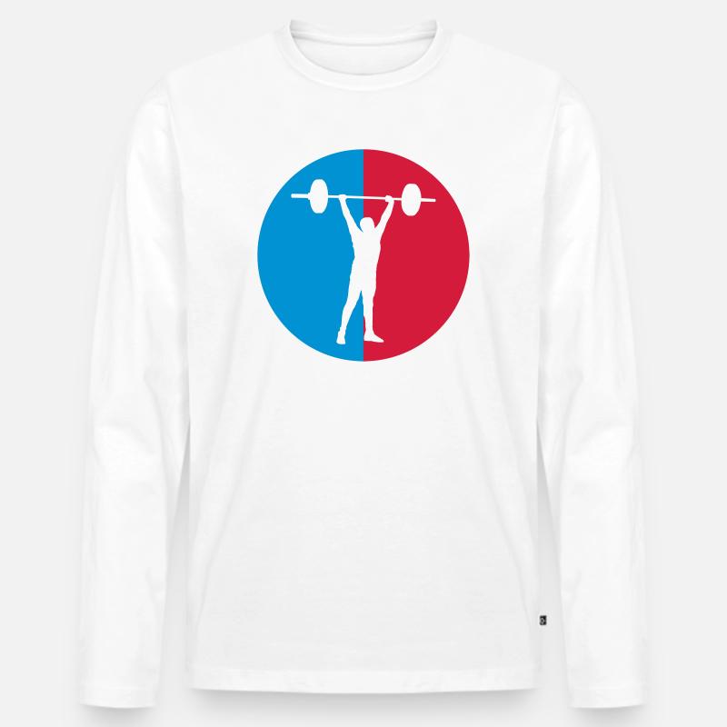 Strength training / Krafttraining / Musculation - Männer Premium Bio Langarmshirt - Weiß