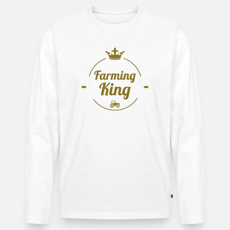 Farming King - Männer Premium Bio Langarmshirt - Weiß
