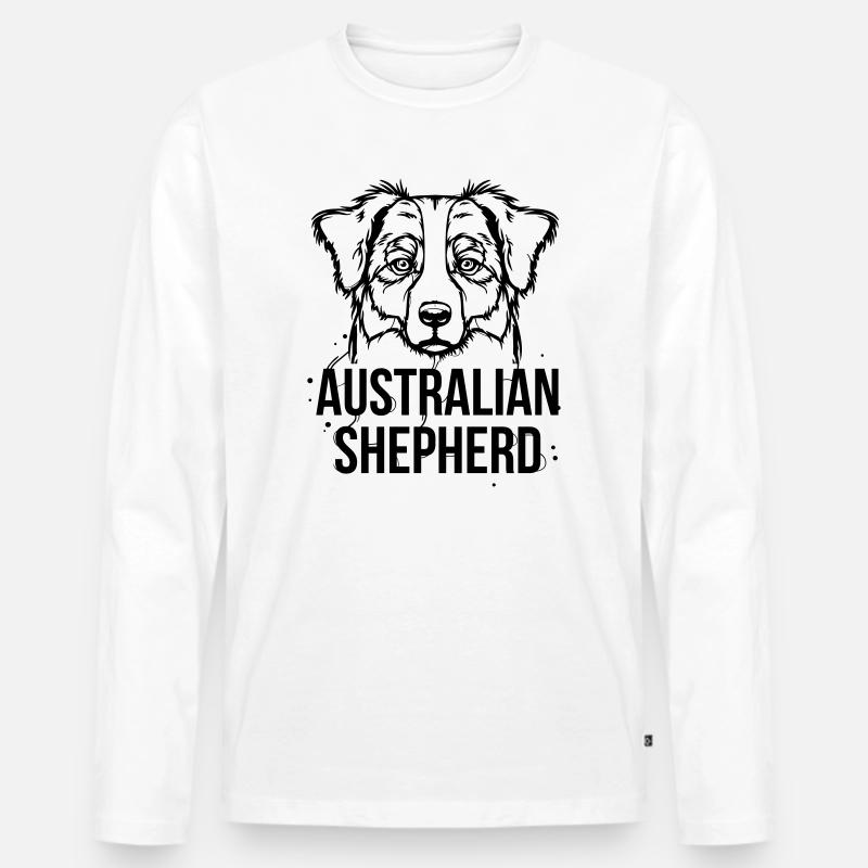 Australian Shepherd - Männer Premium Bio Langarmshirt - Weiß