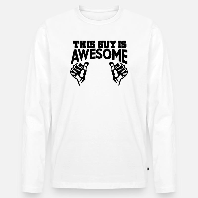 awesome - Männer Premium Bio Langarmshirt - Weiß