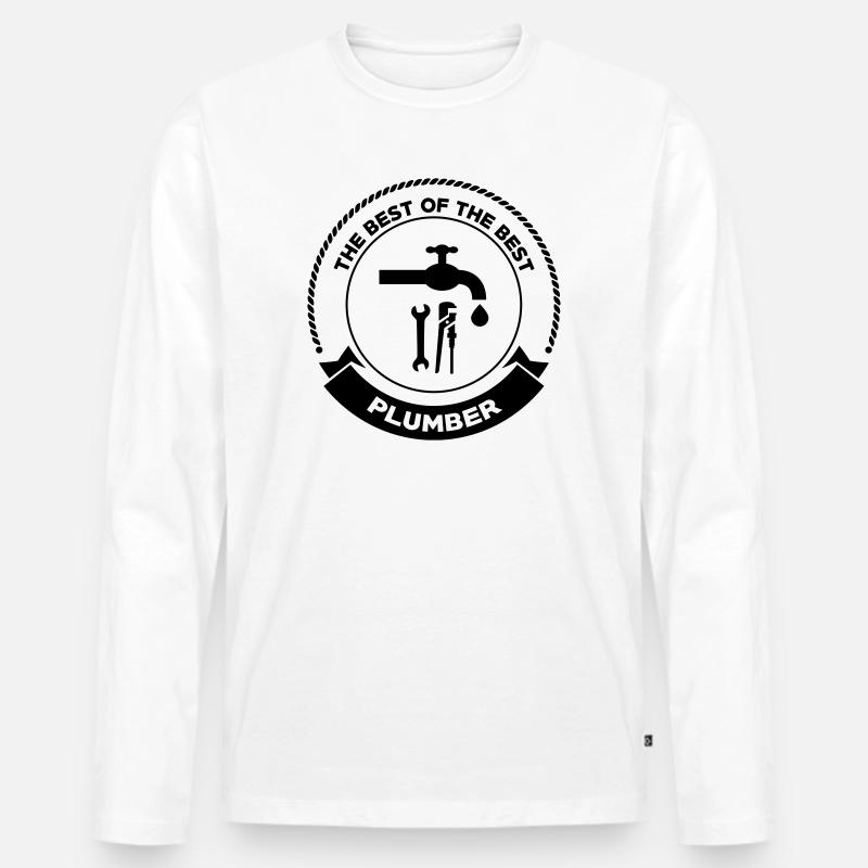 Plumber - Männer Premium Bio Langarmshirt - Weiß