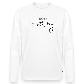 Joyeux anniversaire - T-shirt manches longues Premium bio Homme - blanc - Devant - Nico (187cm)